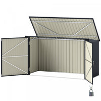 Outsunny Remise A Poubelle Avec Portes Verrouillables, Couvercle Ouvrable