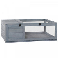 Pawhut Wood Tortoise House Interieur Exterieur Tortue Habitat Reptile Cage Pour Lezards, Geckos 35,7