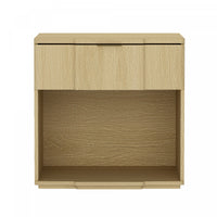 Table de nuit Clive style milieu du siecle moderne 56 cm en chene naturel (1 tiroir)