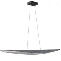 Luminaire suspendu horizontal Pinkerton de Dainolite avec abat-jour en feutre gris, fini noir mat et ampoule de 30 W