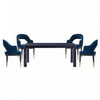 Ensemble de salle a manger moderne industriel chic Carrington et Rockaway 5 pieces, bleu minuit et noir