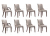 Ensemble moderne de 8 chaises de salle a manger Shubert en gris clair