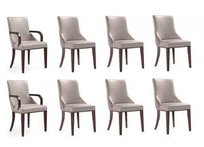 Shubert Modern 8-Piece Dining Chair Set in Light Gray | Ensemble moderne de 8 chaises de salle a manger Shubert en gris clair