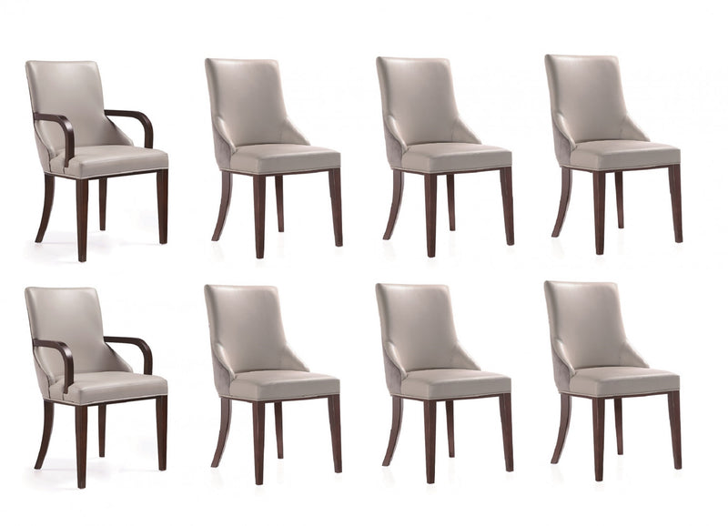 Ensemble moderne de 8 chaises de salle a manger Shubert en gris clair