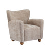 Wingate Cozy Wingback Armchair with Premium Fabric and Solid Wood Legs, Beige Brown | Wingate Fauteuil Aile Confortable en Tissu Premium et Pieds en Bois Massif, Brun Beige