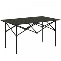 Outsunny Table De Camping Avec Plateau Enroulable Et Sac De Transport, Noir