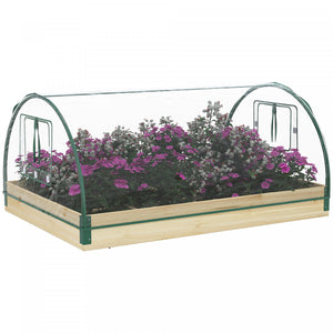 Outsunny Lit De Jardin Sureleve Avec Housse En Plastique Pour Serre