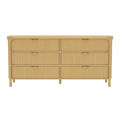 Park Contemporary 68" Dresser in Natural (6-Drawer) | Commode contemporaine Park 68" en bois naturel (6 tiroirs)
