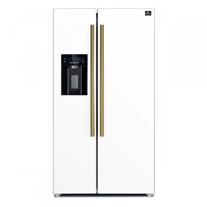 Refrigerateur cote a cote Salerno de 36 po, blanc, 20 pi³ – FFRBI1844-36WHT
