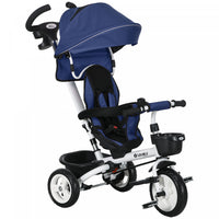 Qaba Tricycle Pour Tout-petits, Velo Poussette Avec Poignee De Poussee Parentale, Paniers De Rangeme