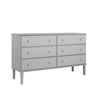 Commode Lux de Prepac à 6 tiroirs - grise