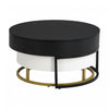 Table Basse Gigogne Ronde Sherry De 31,5\" En Bois Composite Avec Plateau Relevable Et Tiroirs, Noire