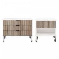 Ensemble moderne Dumbo 2 pieces avec commode, gris rustique et blanc