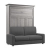 Grand lit escamotable Versatile de Bestar de 78 po (L) avec sofa - gris platine