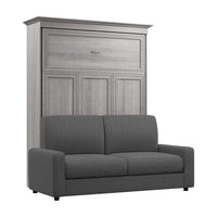 Grand lit escamotable Versatile de Bestar de 78 po (L) avec sofa - gris platine