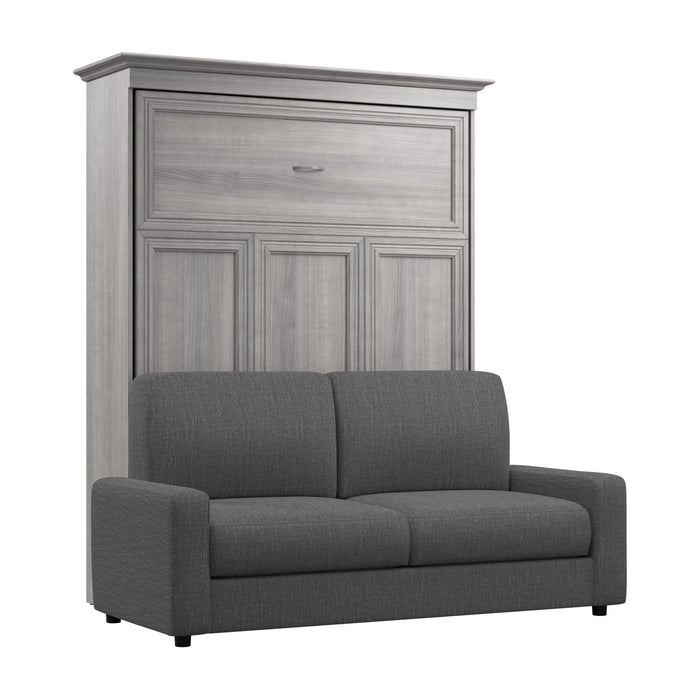 Grand lit escamotable Versatile de Bestar de 78 po (L) avec sofa - gris platine