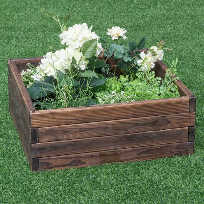 Kit De Planteur De Graines De Legumes De Fleurs De Lit De Jardin Costway Square Souleve Boite Elevee