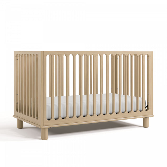 Storkcraft Sicily Lit de bebe convertible 3-en-1 de luxe avec barriere de securite pour tout-petit incluse - Bois clair