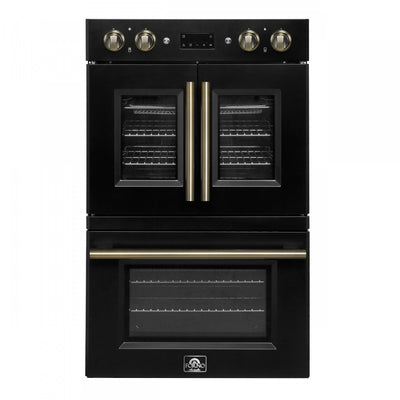 Forno Asti 30-Inch Double Electric Wall Oven in Black, 7.36 cu. ft. - FBOEL1340-30BLK | Four mural electrique double Asti 30 pouces, noir, 7,36 pi³ - FBOEL1340-30BLK