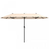 Costway Grand parasol de patio de 13 pieds, parasol de table double face pour jardin beige