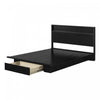  Ensemble de lit plateforme double Primo avec tête de lit - chêne noir