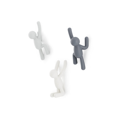 Umbra Buddy Wall Hooks - White and Grey|Crochets muraux Buddy de Umbra - blancs et gris