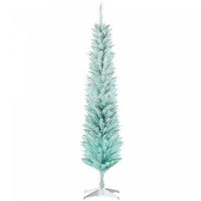 Homcom Slim Artificial Christmas Tree, Pencil Xmas Tree, Gradient Blue|Homcom Arbre De Noel Artificiel Fin De 6pi, Bleu Degrade