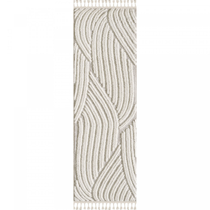 Carpette à poil long brossé Quinto à motif de vagues - 2 pi 7 po x 8 pi 