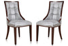 Ensemble 2 chaises de salle à manger Fifth Avenue de Manhattan Comfort en similicuir - argenté et noyer