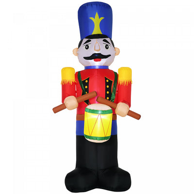 Homcom 8ft Walnut Soldier Inflatable Christmas Decoration|Homcom Casse-noisette De Noel Gonflable