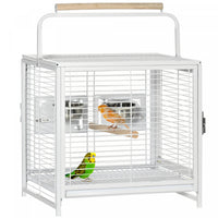 Pawhut Cage De Transport Pour Oiseaux Pour Perroquets, Conures, Perruches Calopsittes Grises D'afriq