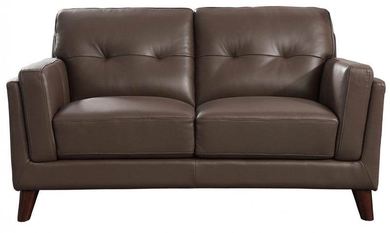 Causeuse Rowan de Hydeline en cuir - brune