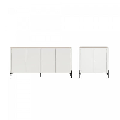 Abbey Modern 2-Piece Buffet and Accent Cabinet in Maple and Off White | Buffet et meuble d’appoint Abbey Modern 2 pieces en erable et blanc casse