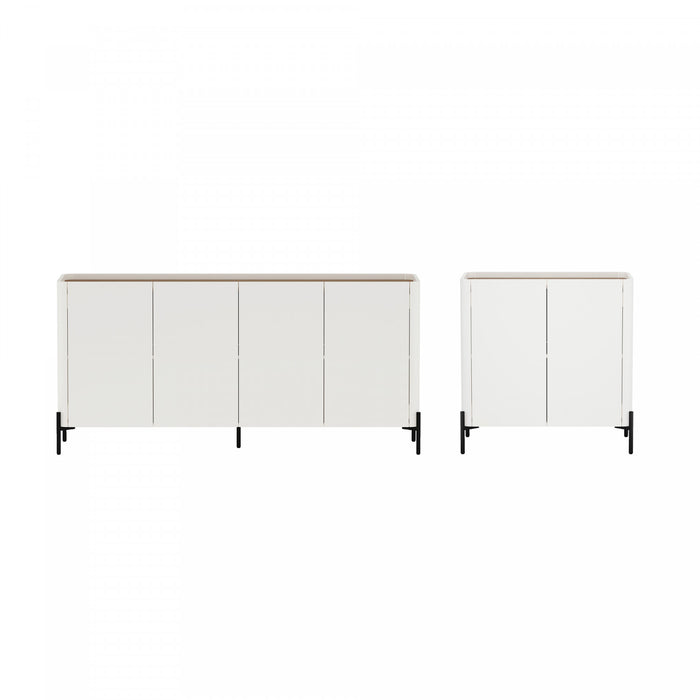 Buffet et meuble d’appoint Abbey Modern 2 pieces en erable et blanc casse