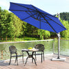 Costway Parasol deporte 11ft pour terrasse a rotation cantilever, aluminium, inclinable, base croisee, bleu marine
