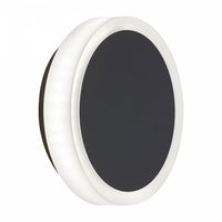 Applique murale Topaz de Dainolite en acrylique givré qui diffuse la lumière, avec fini noir mat et ampoule à DEL de 12 W
