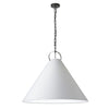 Luminaire suspendu Princeton de Dainolite de 32 po de diamètre avec abat-jour blanc, fini noir mat et 1 ampoule
