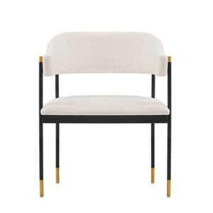 Chaise de salle à manger moderne Lia de Manhattan Comfort en chenille - crème