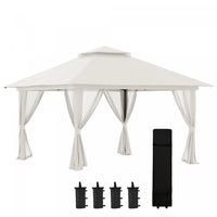 Outsunny 13' X 13' Pop Up Canopy Avec Parois Laterales En Maille, Abri De Tente A Canopy Facile Avec