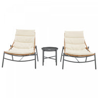 Ensemble de conversation moderne Sunset 3 pieces en creme