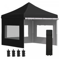 Outsunny 10' X 10' Tonnelle Barnum Pop-up Tente D'abri Instantane Pliable Avec Parois Laterales, 4 F