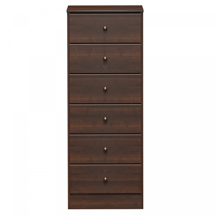 Commode verticale haute Astrid à 6 tiroirs - espresso