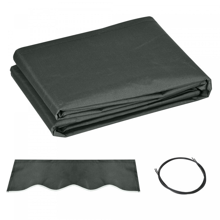 Outsunny - Toile De Remplacement Pour Auvent Retractable De 13' X 8', Protection Contre Les Uv, Gris.