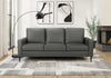 Sofa Rembourre, 75\"L, Pieds En Metal, Aspect Cuir Gris, Contemporain, Moderne