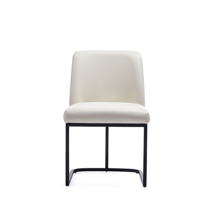 Chaise de salle à manger Serena de Manhattan Comfort en similicuir - crème