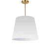 Luminaire suspendu moyen de Dainolite avec très grand abat-jour cylindrique effilé blanc et 1 ampoule