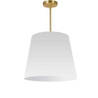 Luminaire suspendu moyen de Dainolite avec très grand abat-jour cylindrique effilé blanc et 1 ampoule