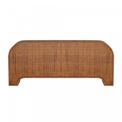 Tressa Contemporary Modern 72" Solid Wood Sideboard in Walnut (4-Door) | Buffet contemporain moderne Tressa 72" en bois massif noyer (4 portes)