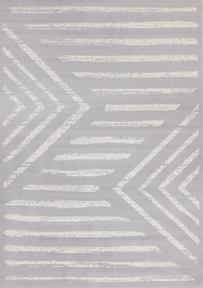 Forte Grey White Modern Striped Area Rug - 7'9" x 10'6"|Carpette Forte grise et blanche à motif de rayures modernes - 7 pi 9 po x 10 pi 6 po
