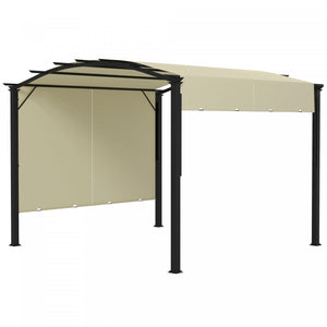 Outsunny Auvent De Pergola Retractable 11' X 11' Pour Patio, Jardin, Beige